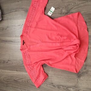 NWT, Summer Top, size Large, Coral in Color